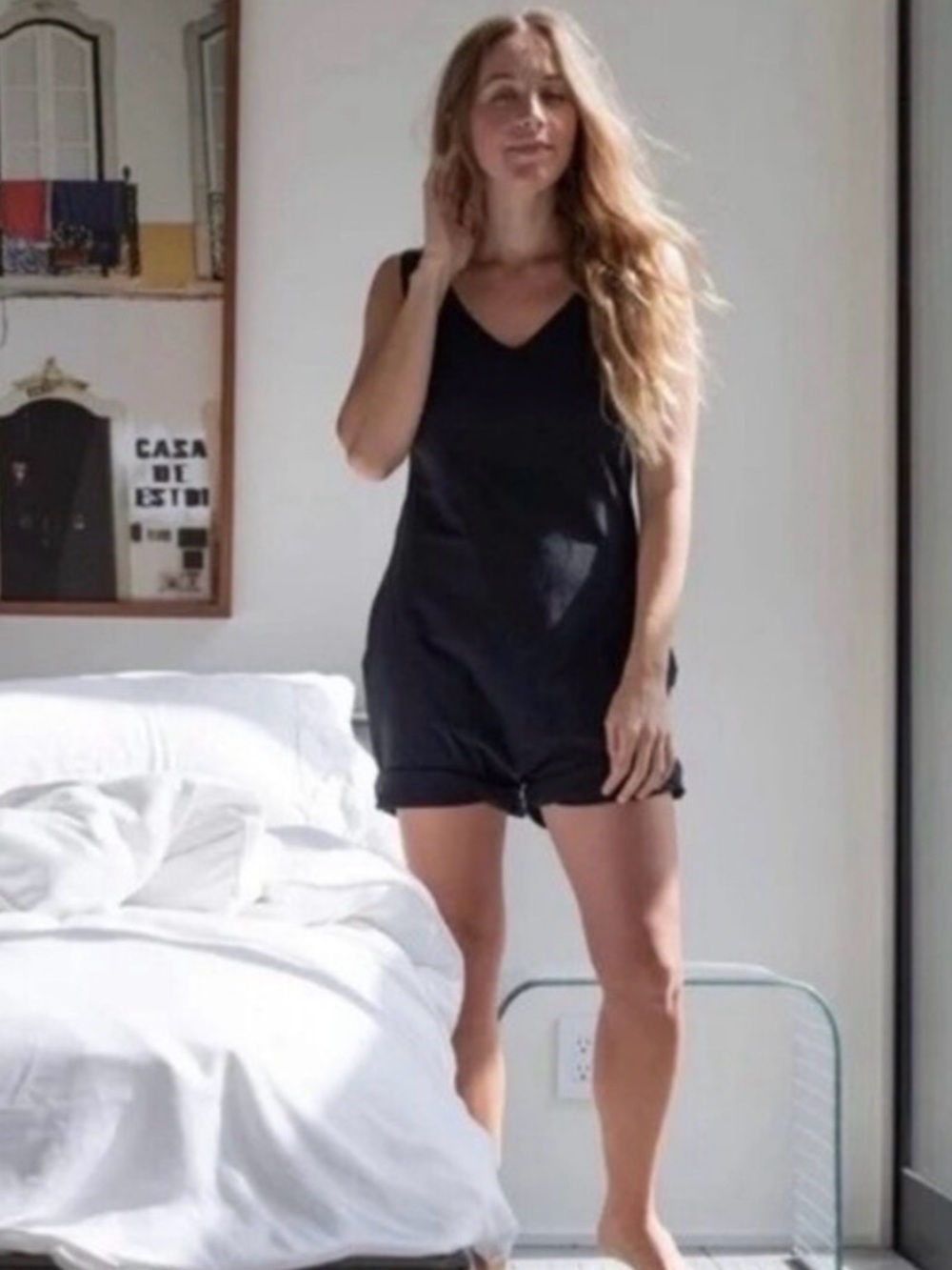 Lunya Black Cooling Romper